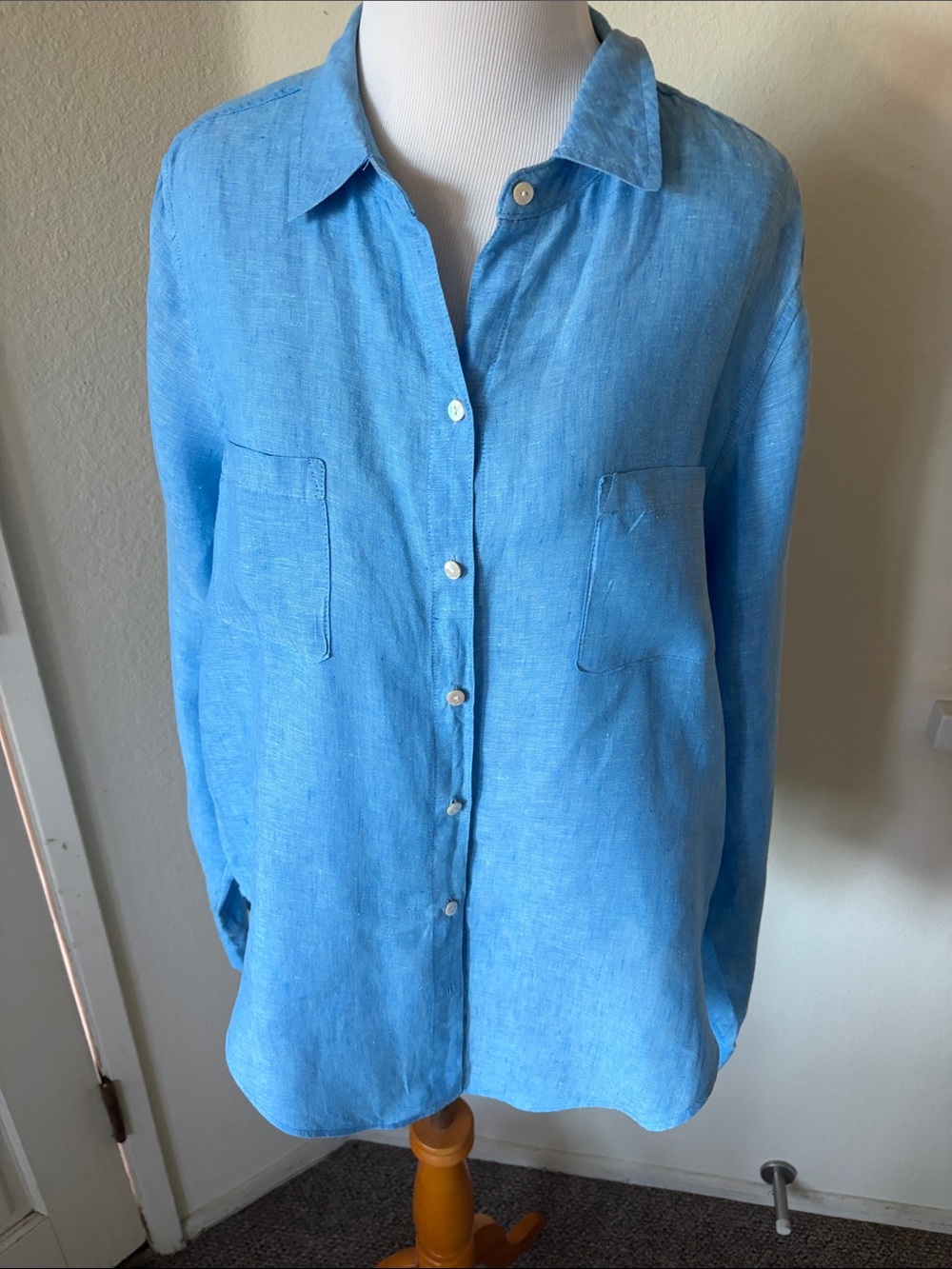 Lily Pulitzer Light Blue Linen Button-Up Shirt